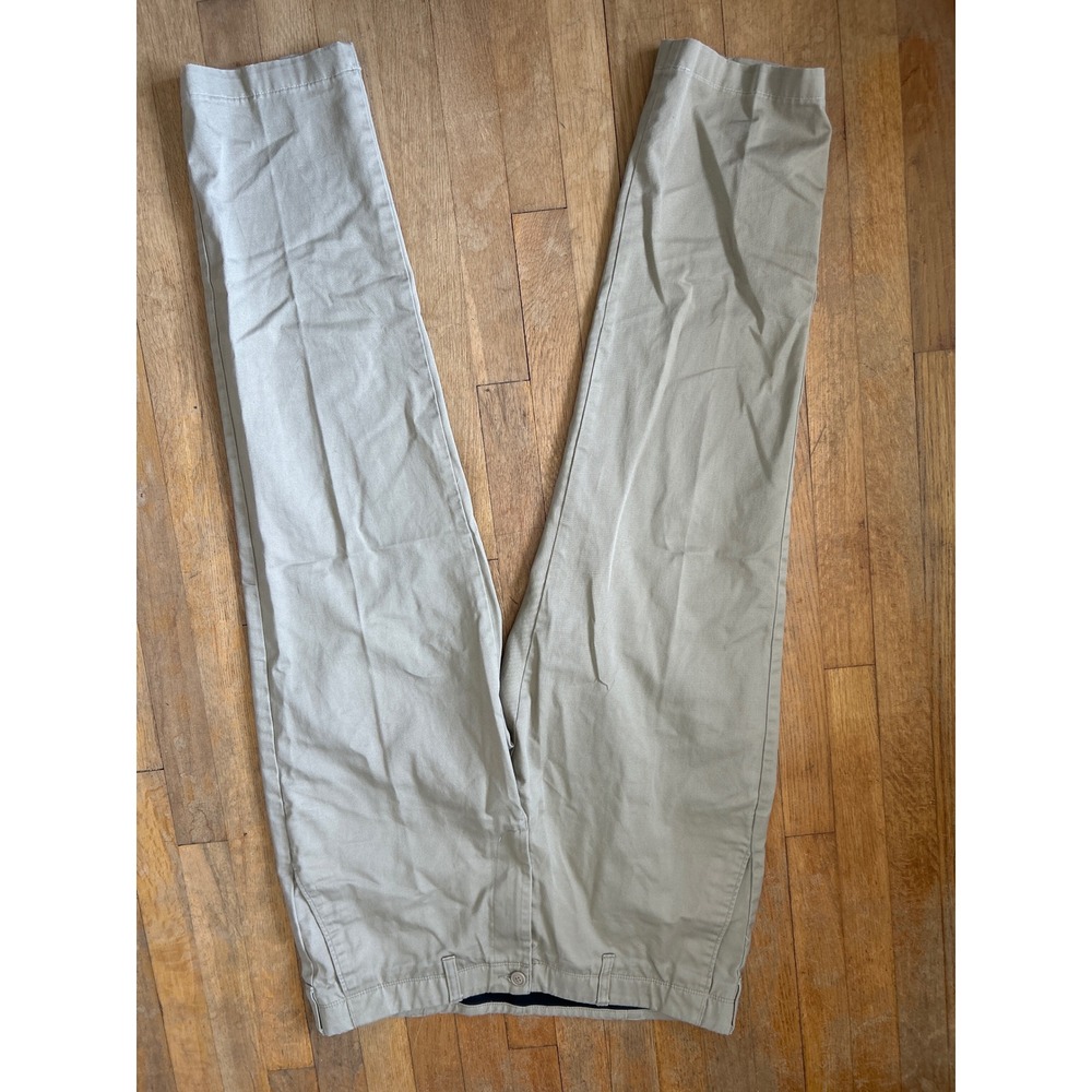 Lands End Outfitters Mens 38x31 Tailored Fit Chino Khaki Tan Pants Flat Front